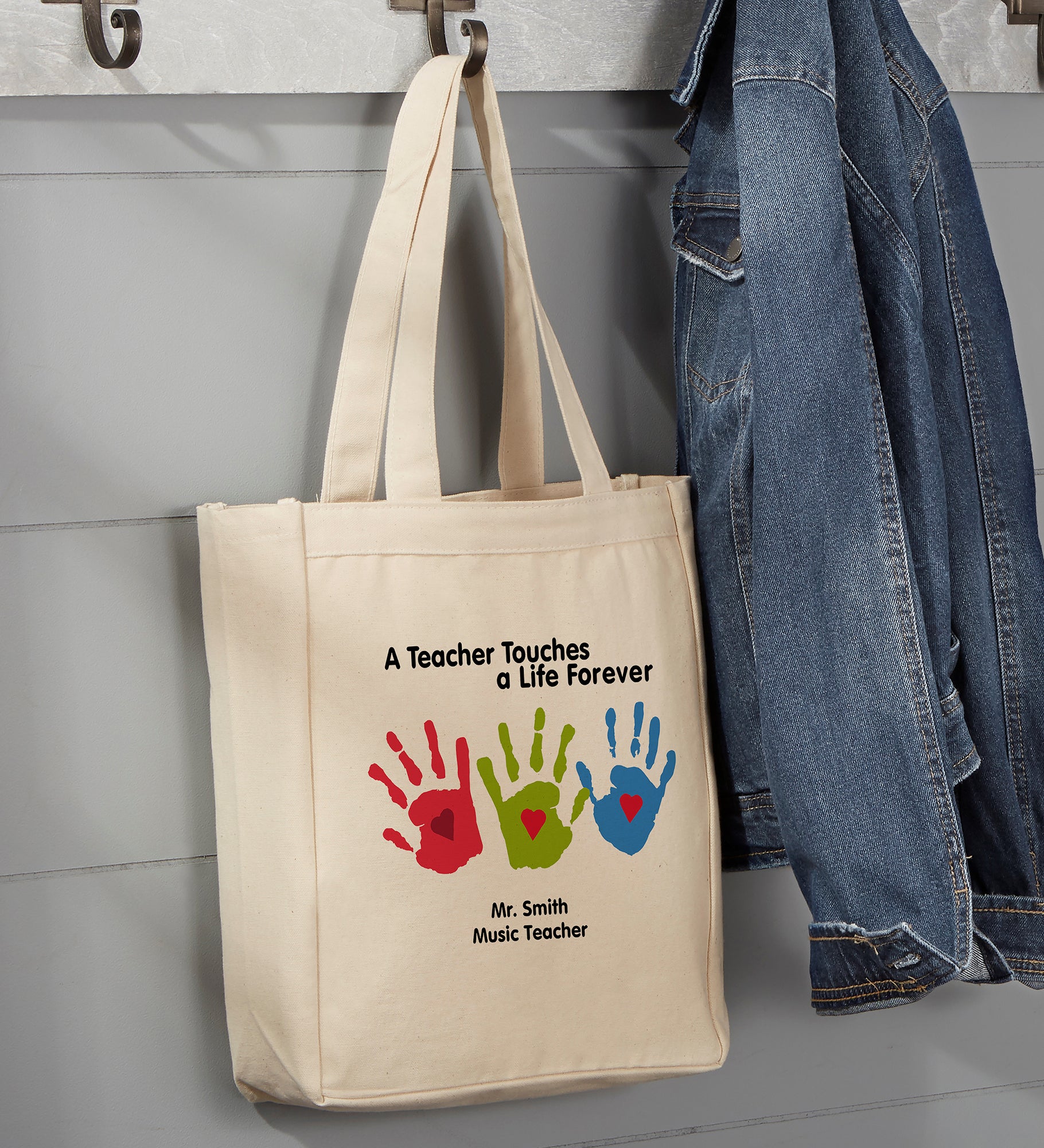 Touches A Life Personalized Teacher Canvas Tote Bags